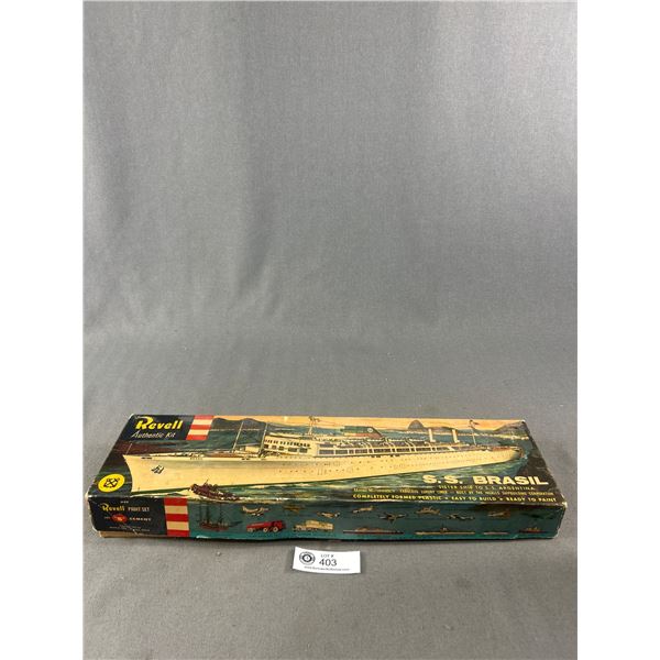 Vintage Revell Model Kit. S.S. Brasil. Includes Original Stickers. Believed Complete