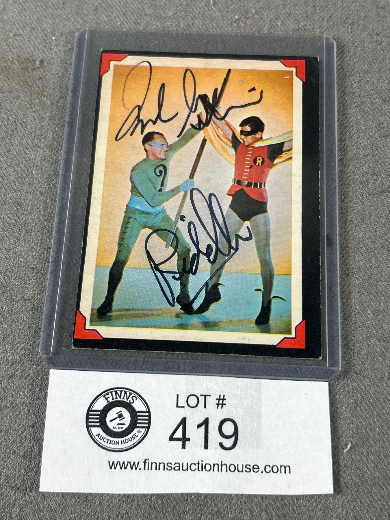 1966 Riddler Back Card #32 Autographed by Frank Gorshin (Played the ...