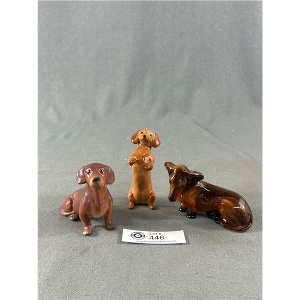 Lot of 3 Dachshund Figurines