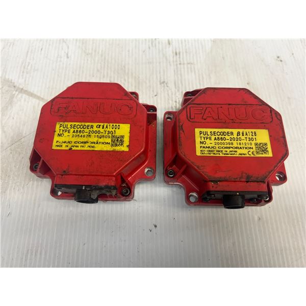 Lot of (2) Fanuc #A860-2000-T301 & #A860-2020-T301 Pulsecoders