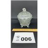 Image 1 : GLASS LIDDED SUGAR BOWL