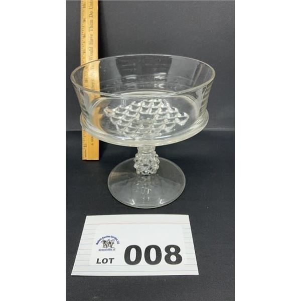 U S GLASS CO. PAVONIA COMPOTE 6.5 inches tall