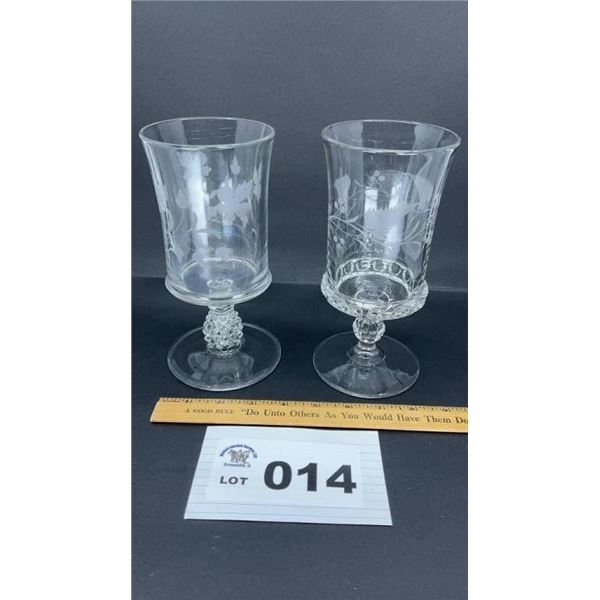 U S GLASS GOBLETS ( PAVONIA CELERY, DAKOTA CELERY)