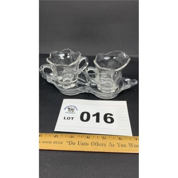DUNCAN MILLER SUGAR, CREAMER, UNDERPLATE