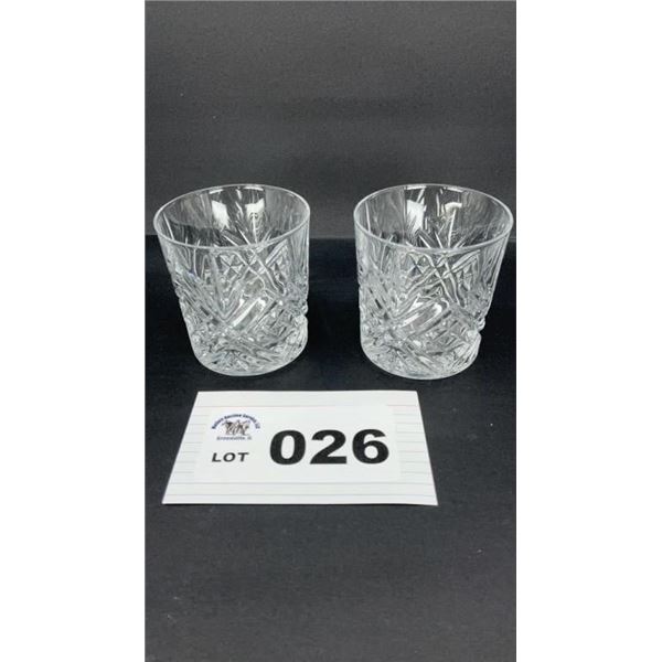 OLD FASHIONED GLASS TUMBLERS 4 inches tall
