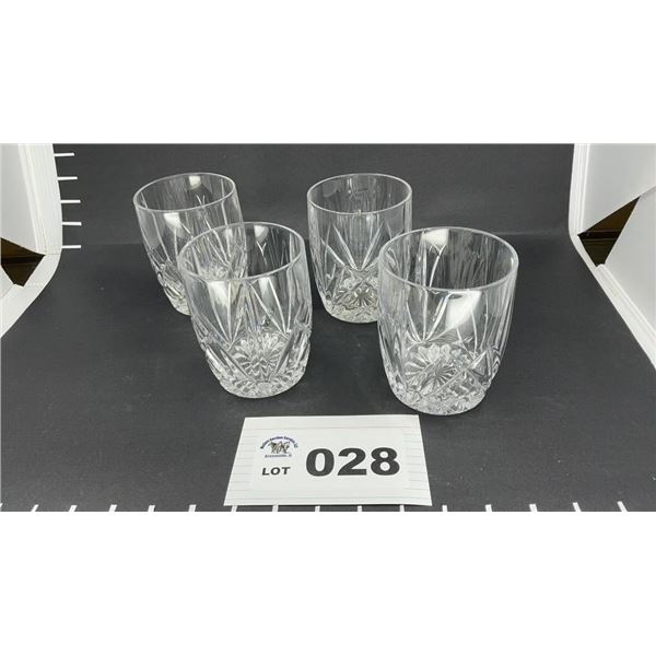 LEADED CRYSTAL OLD FASHIONED GLASS TUMBLERS 4.  5
