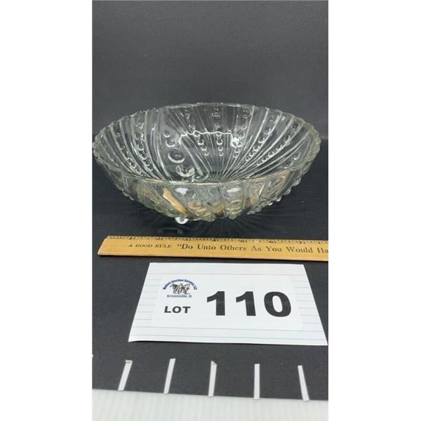 OYSTER & PEARL FOOTED GLASS BOWL