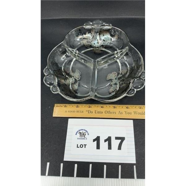 DUNCAN MILLER CANTERBURY DIVIDED DISH W SILVER