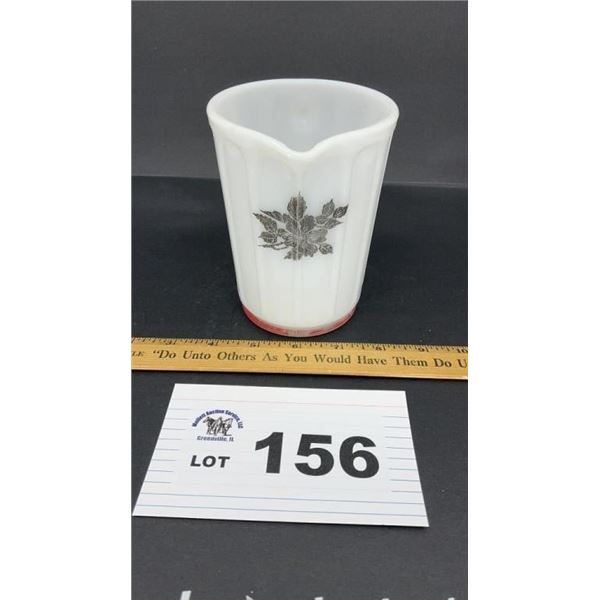 MILK GLASS PITCHER 5 inches tall