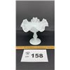 Image 1 : FENTON RUFFLED, SWIRL MILK GLASS CANDY DISH 6 in