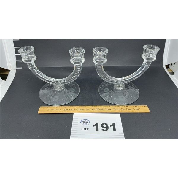 FOSTORIA 6 inch CANDLE STICKS PR