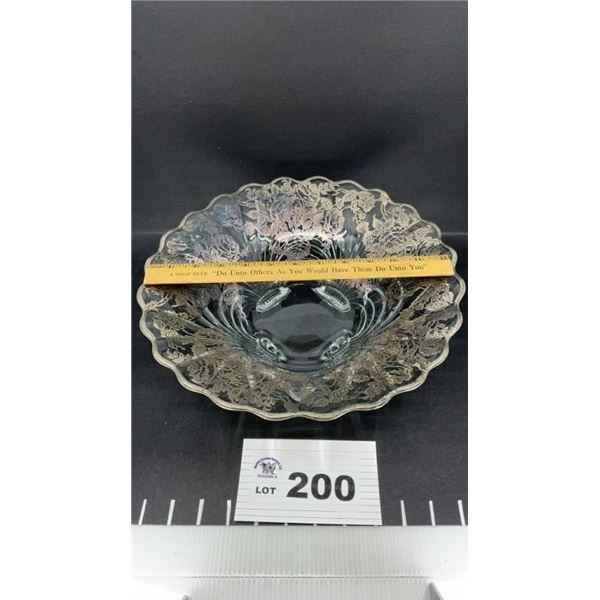 FOSTORIA FOOTED SILVER ETCHED "COLONY" BOWL