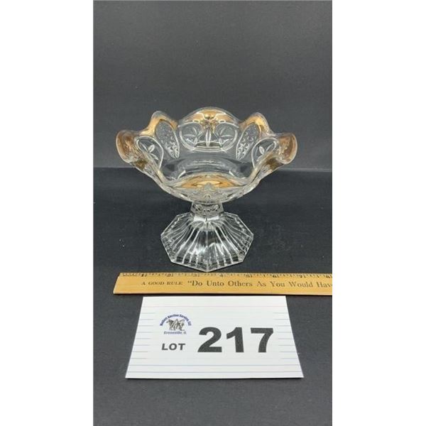 EAPG LEAF & STAR SMALL 5 inch COMPOTE