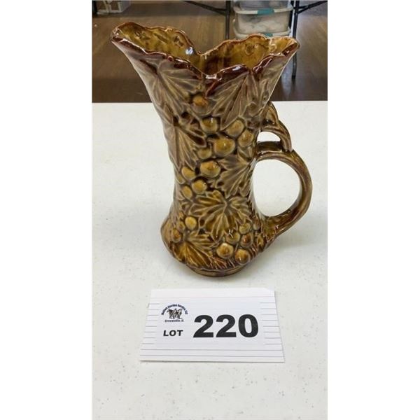 McCOY POTTERY GRAPES & LEAVES PITCHER 9 inches