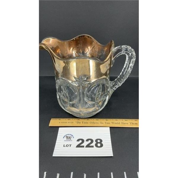 EAPG 8 inch LEAF & STAR PITCHER