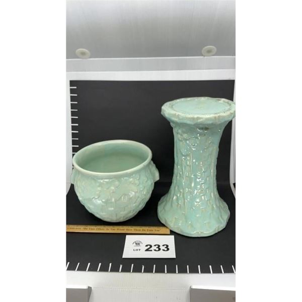 McCOY BASKET WEAVE JARDINIERE (8 inch) & P