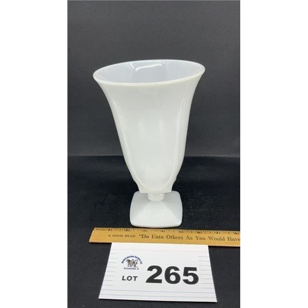 FENTON 9 inch MILK GLASS VASE