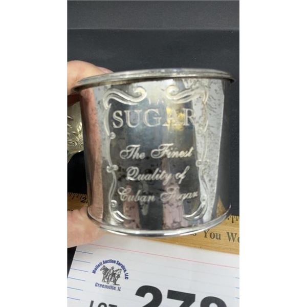 SILVER SUGAR BOWL W SPOON