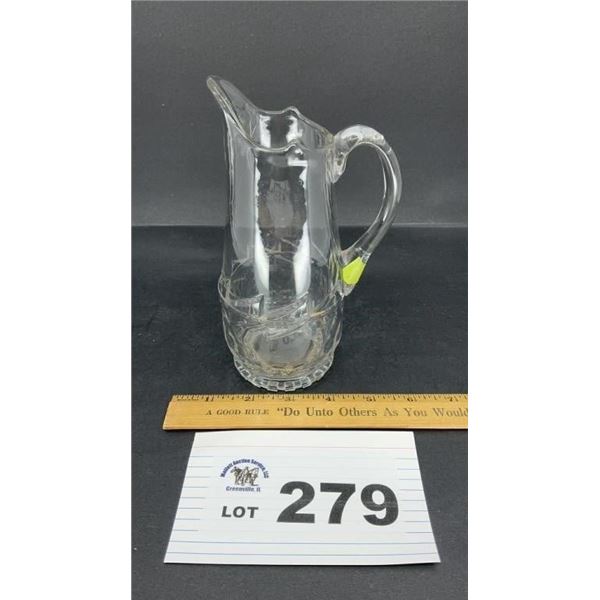 EAPG 7 inch CREAMER PITCHER, CHIP ON BOTTOM HANDLE