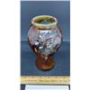 Image 1 : McCOY 7 inch EMBOSSED, BROWN DRIP GLAZE VASE