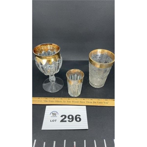 EAPG GOBLET, EAPG SOUVENIR GLASS, DUNCAN MILLER