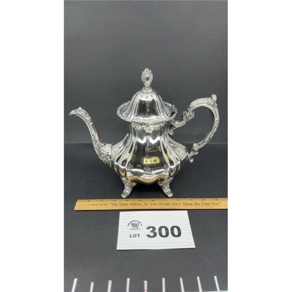 LANCASTER ROSE SILVER TEA POT 10 inches tall