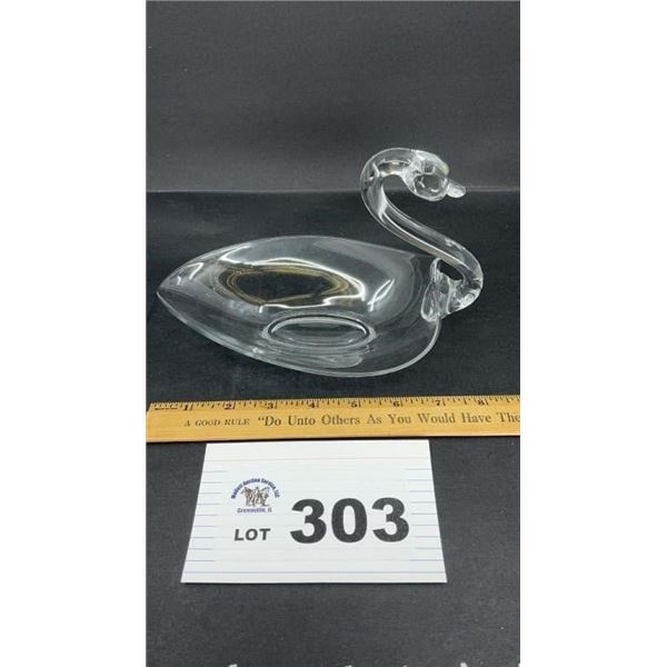 DUNCAN MILLER GLASS SWAN