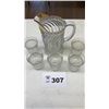 Image 1 : U S GLASS CO. BEADED SWIRL PITCHER & GLASSES