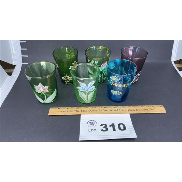 HAND PAINTED VICTORIAN TUMBLERS