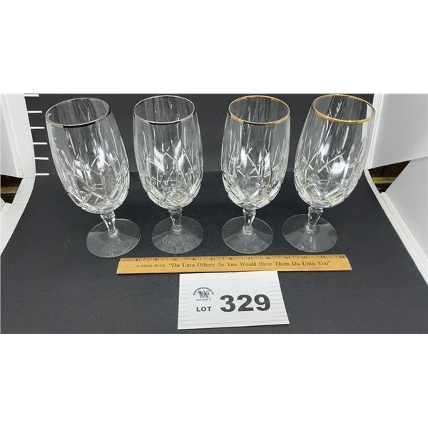 GORHAM CRYSTAL 2 SILVER TRIM, 2 GOLD TRIM, 8 IN