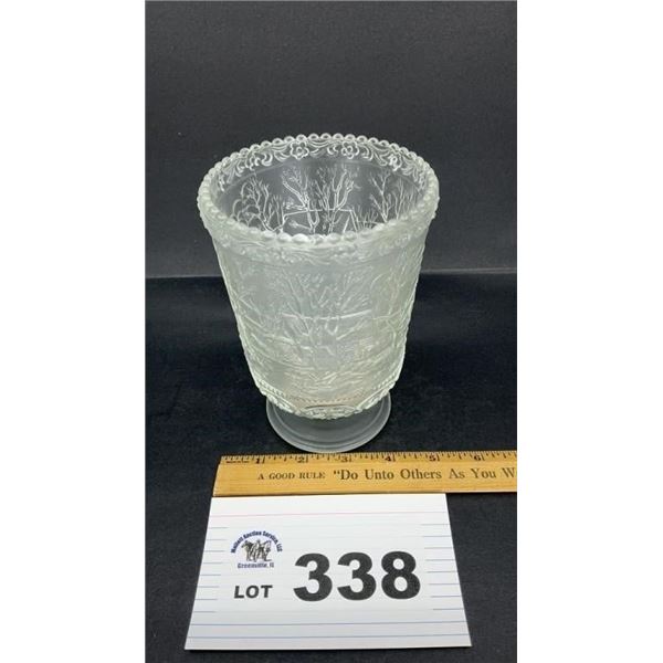 FROSTED GLASS VOTIVE CANDLE HOLDER 6 INCHES TALL