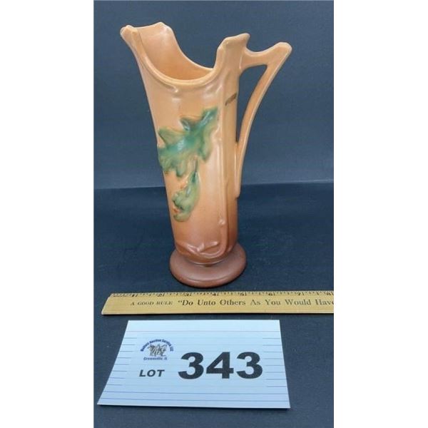 WELLER POTTERY OAK LEAF VASE 9 INCHES TALL