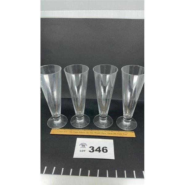 PILSNER LIBBY GLASSES 9 in qty 4