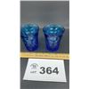 Image 1 : 2 BLUE JUICE GLASSES