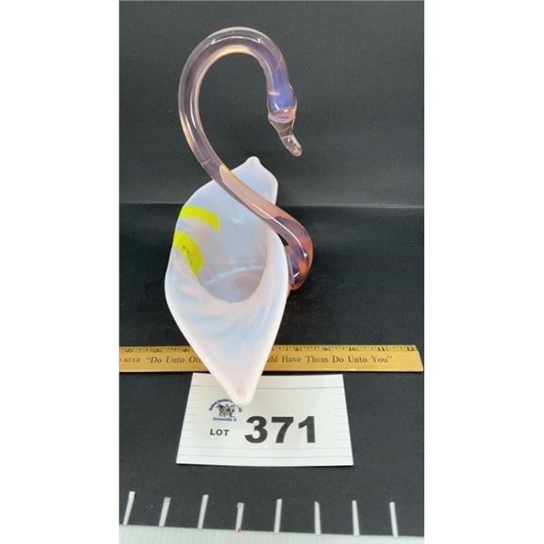 DUNCAN MILLER PINK SWAN cracked10 INCH TALL