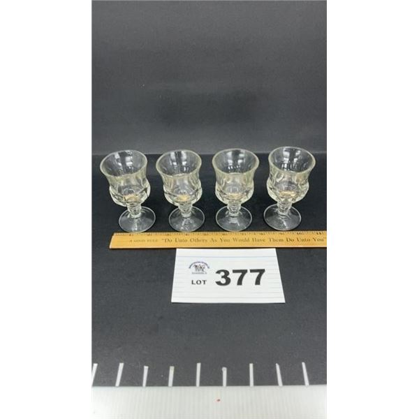 KINGS CROWN WINE GLASSES 4 INCHES TALL