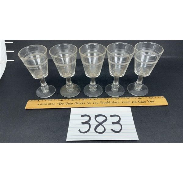 5 EAPG WINE GLASSES, 4 INCHES TALL