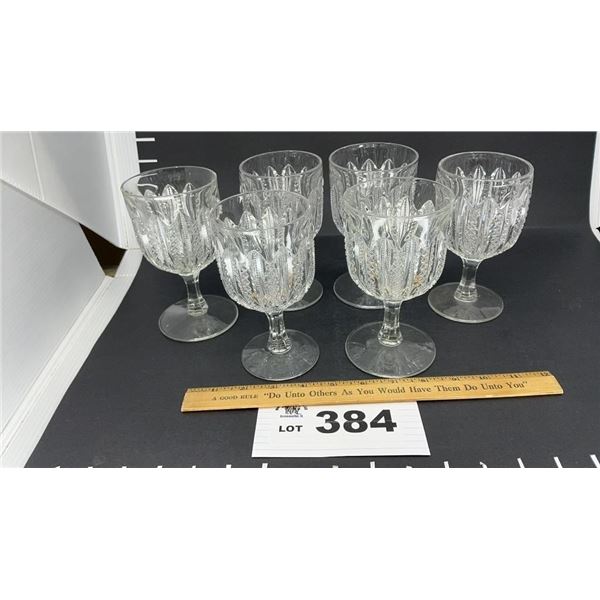 DUNCAN MILLER MARTI GRAS STEMWARE 6 INCHES TALL
