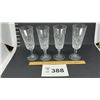 Image 1 : 4 CRYSTAL CHAMPAGNE GLASSES, 8 INCHES TALL