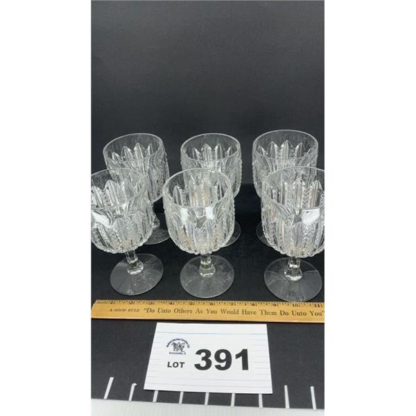 DUNCAN MILLER MARTI GRAS STEMWARE, 6 INCHES TALL