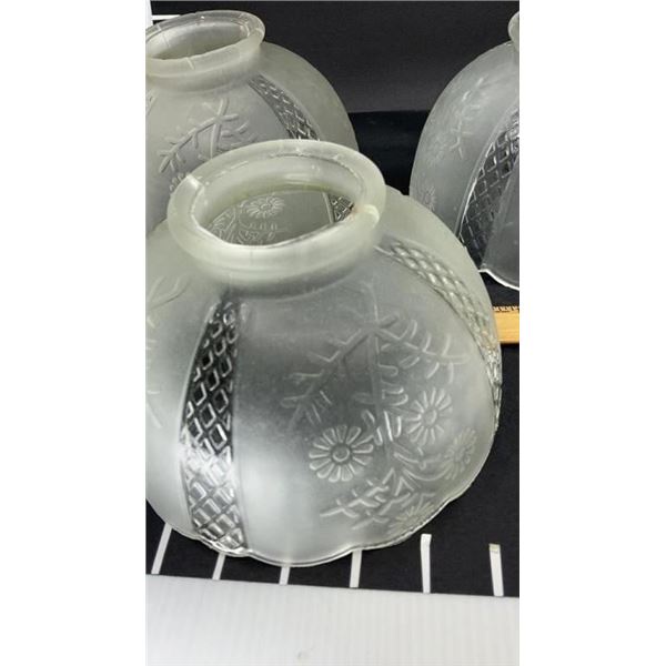 4 FROSTED GLASS SHADES/ SCONCE 4 1/2 INCHES TALL