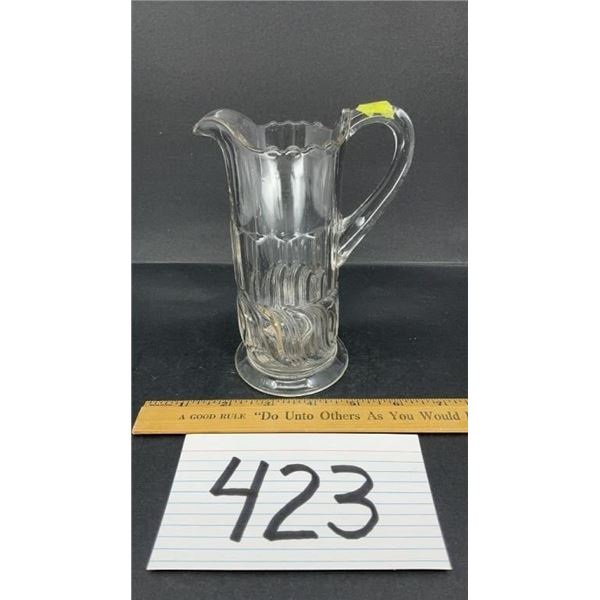 EAPG CREAMER PITCHER 7 inches tall, handle has a