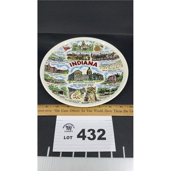 SOUVENIR PLATE, INDIANA