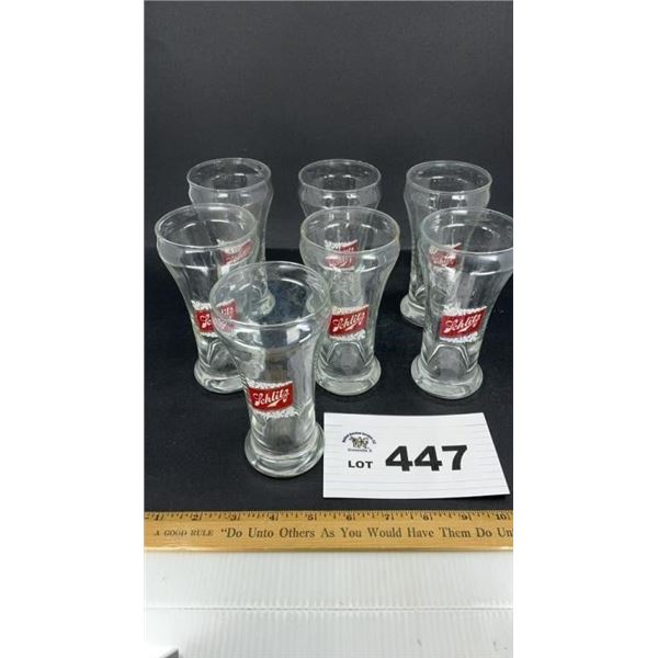 7 SCHLITZ BEER GLASSES