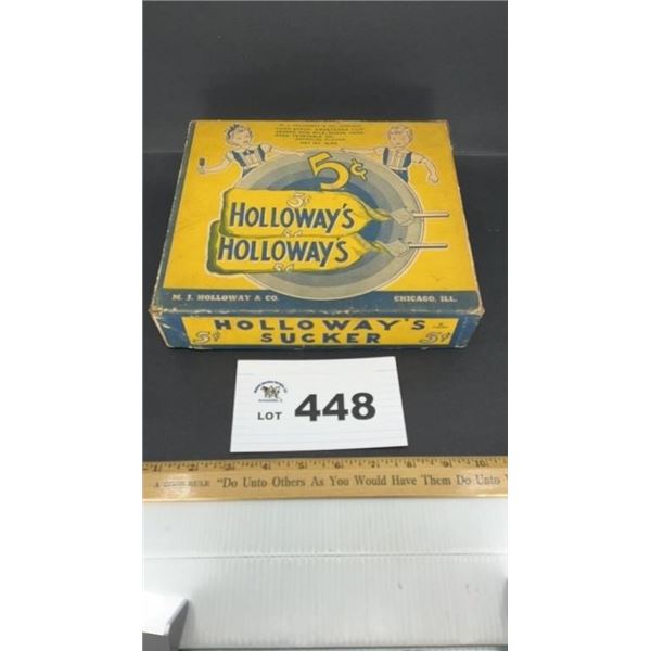 VINTAGE HOLLOWAYS SUCKER CARDBOARD BOX