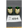 Image 1 : BOHEMIAN GREEN BRANDY GLASSES 2