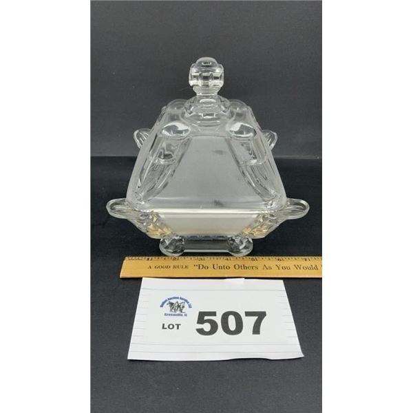 EAPG HIDALGO COVERED BUTTER DISH 7 inches tall