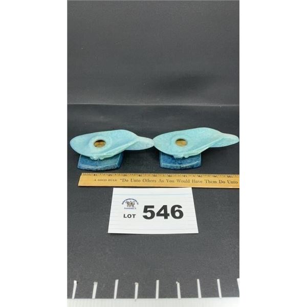 PAIR OF ROSEVILLE WINDCRAFT CANDLE HOLDERS