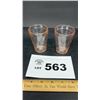Image 1 : PAIR OF PINK DEPRESSION HAZEL ATLAS JUICE GLASSES
