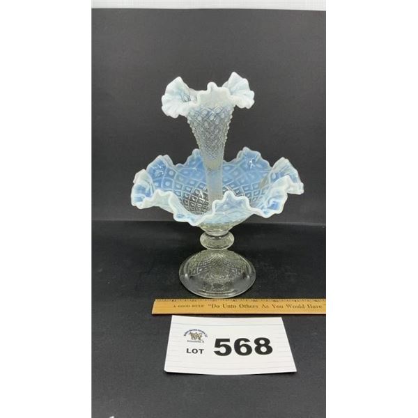 FENTON OPALESCENT SPANISH LACE 10 inches tall